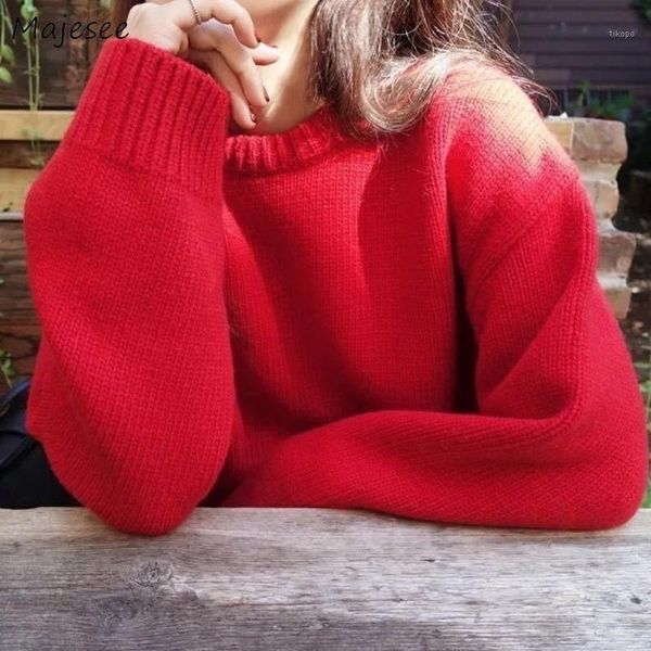 pullovers womems autumn red new year solid loose o-neck simple long sleeve knitted sweaters casual lazy korean style all-match1, White;black
pullovers womems autumn red new year solid loose o-neck simple long sleeve knitted sweaters casual lazy korean style all-match1, White;black