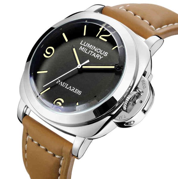 men watch automatic mechanical genuine brown leather strap yellow green luminous 44mm luxury rose gold military watches, Slivery;brown
men watch automatic mechanical genuine brown leather strap yellow green luminous 44mm luxury rose gold military watches, Slivery;brown