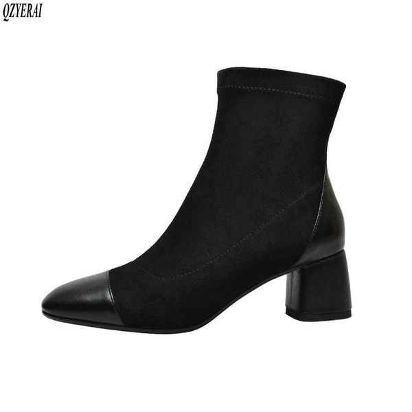 european genuine leather women's boots classic short boots female socks high heels women's shoes, Black
european genuine leather women's boots classic short boots female socks high heels women's shoes, Black