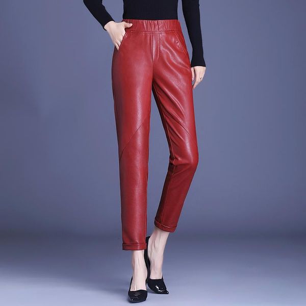 women's pants & capris 2021 women faux leather regular slim fit trousers solid made of eco-leather leggings push up, Black;white
women's pants & capris 2021 women faux leather regular slim fit trousers solid made of eco-leather leggings push up, Black;white