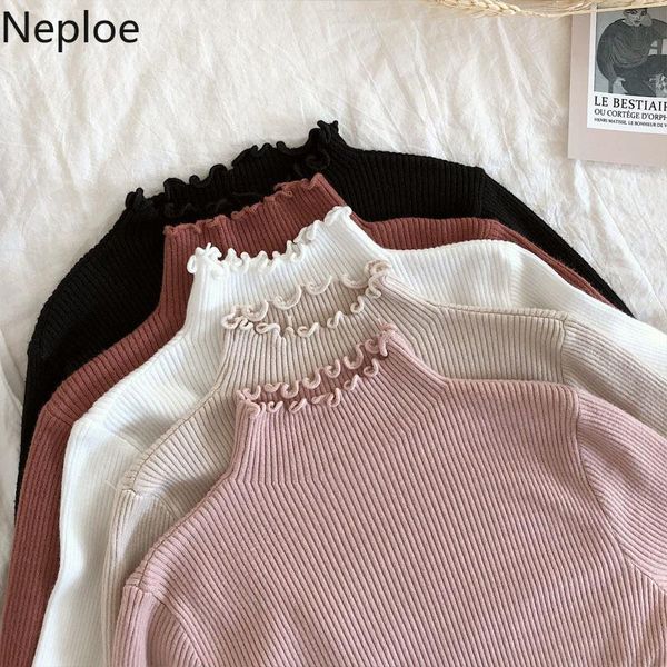 neploe 2020 fall winter ruffles sweater turtleneck ruched women sweaters high elastic solid female slim knitted pullovers, White;black
neploe 2020 fall winter ruffles sweater turtleneck ruched women sweaters high elastic solid female slim knitted pullovers, White;black