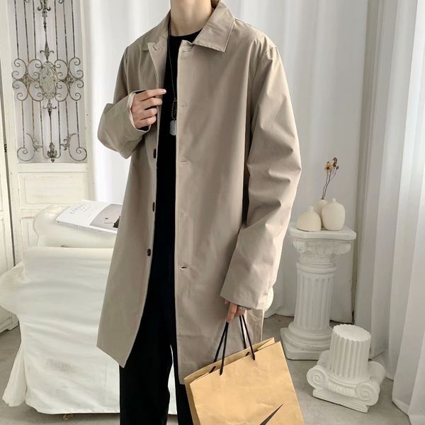 autumn new men's mid long windbreaker business casual loose winter coat lapel, Black;brown
autumn new men's mid long windbreaker business casual loose winter coat lapel, Black;brown