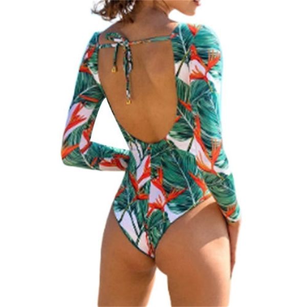 women print long sleeve bikini backless one piece swimsuit uv protection surfing beachwear summer swimwear bikini y200319, White;black
women print long sleeve bikini backless one piece swimsuit uv protection surfing beachwear summer swimwear bikini y200319, White;black