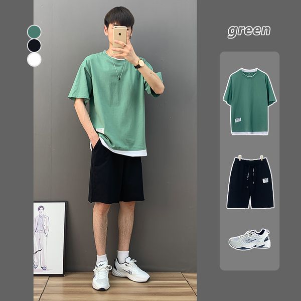 2 sets of summer fake two short t-shirts men's fashion brand versatile half sleeve t-shirt
2 sets of summer fake two short t-shirts men's fashion brand versatile half sleeve t-shirt