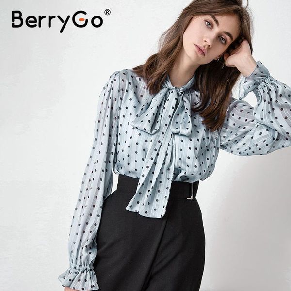 berrygo blue polka dot long sleeve office blouse women summer spring tie neck blouses shirt elegant work wear loose female, White
berrygo blue polka dot long sleeve office blouse women summer spring tie neck blouses shirt elegant work wear loose female, White