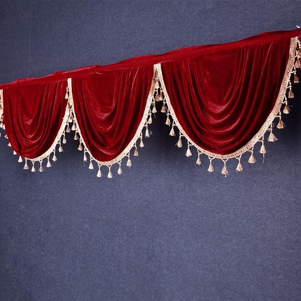 home decoration gold velvet background decoration mantle headband tassel wedding celebration stair handrail mall velvet valance