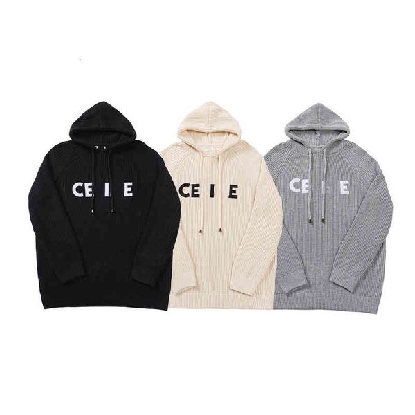 women's sweaters winter high version cel embroidered letters men's and women's wool knitted hoodie sweater tc3d, White;black
women's sweaters winter high version cel embroidered letters men's and women's wool knitted hoodie sweater tc3d, White;black