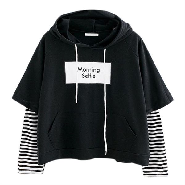 women ladies sweatshirt hooded long sleeve crop patchwork blouse pullover korean pop bangtan blouse l30717, Black
women ladies sweatshirt hooded long sleeve crop patchwork blouse pullover korean pop bangtan blouse l30717, Black