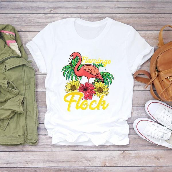 женщины 2020 милый мультфильм солнцецвет flamingo 90s print beach летняя рубашка дамы женские футболки tep top t графические женские tee фут, White
женщины 2020 милый мультфильм солнцецвет flamingo 90s print beach летняя рубашка дамы женские футболки tep top t графические женские tee фут, White