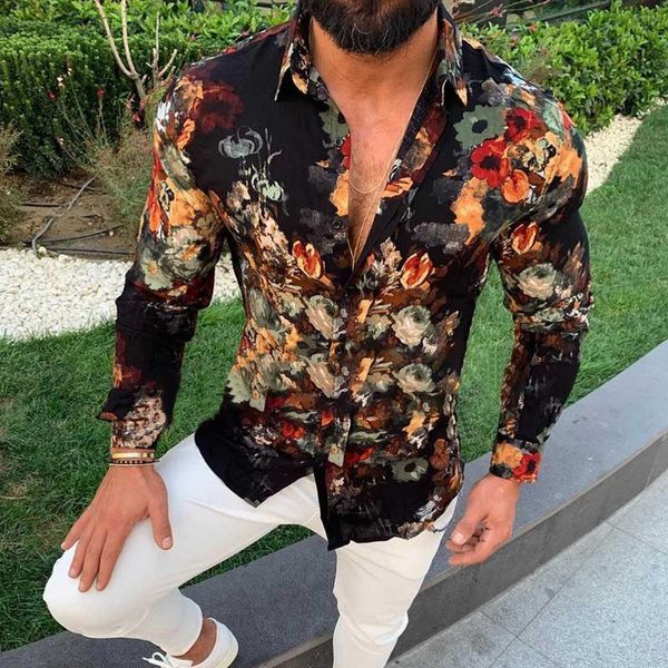 men's casual lapel floral print shirt male fashion long sleeve casual slim fit large size newest, White;black
men's casual lapel floral print shirt male fashion long sleeve casual slim fit large size newest, White;black