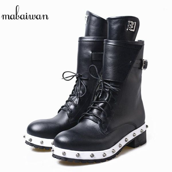 boots mabaiwan fashion black genuine leather shoes women winter snow short ankle zipper rivet round cowboy lace up riding boots1
boots mabaiwan fashion black genuine leather shoes women winter snow short ankle zipper rivet round cowboy lace up riding boots1
