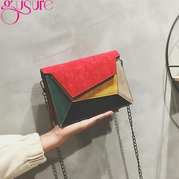 gusure vintage patchwork color messenger bags for female chains bags fashion design flap crossbody bag scrub pu leather handbags
gusure vintage patchwork color messenger bags for female chains bags fashion design flap crossbody bag scrub pu leather handbags