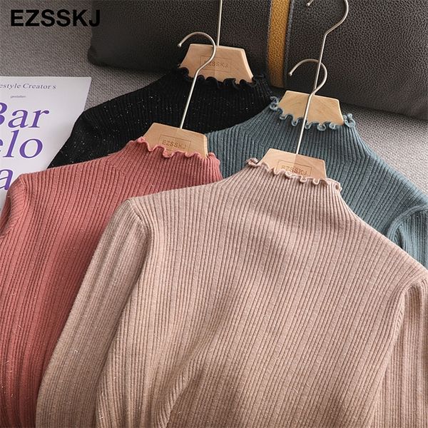 autumn winter glitter basic shinny sweater pullovers women female 2020 high-neck fungus loose sweater thin knit jumpers lj201017, White;black
autumn winter glitter basic shinny sweater pullovers women female 2020 high-neck fungus loose sweater thin knit jumpers lj201017, White;black