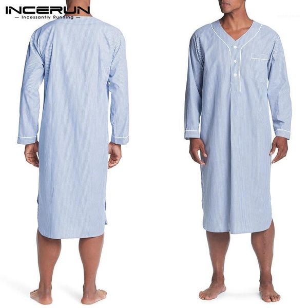 2020 men striped sleep robes v neck button long sleeve casual comfortable pajamas bathrobes mens homewear nightgown incerun 5xl1, Black;brown
2020 men striped sleep robes v neck button long sleeve casual comfortable pajamas bathrobes mens homewear nightgown incerun 5xl1, Black;brown