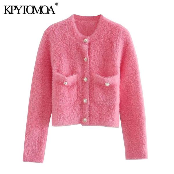 kpytomoa women 2020 fashion faux fur cropped knitted cardigan sweater vintage long sleeve pockets female outerwear chic bbyesc, White;black
kpytomoa women 2020 fashion faux fur cropped knitted cardigan sweater vintage long sleeve pockets female outerwear chic bbyesc, White;black