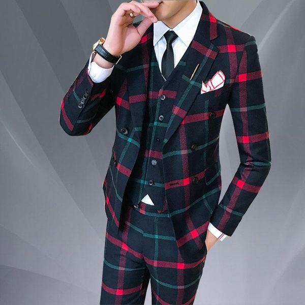 men's suits & blazers polyester single buckle plaid small suit business slim groom groomsmen wedding three-piece, White;black
men's suits & blazers polyester single buckle plaid small suit business slim groom groomsmen wedding three-piece, White;black