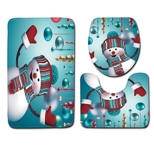 1 set bath mat tools bathroom accessories anti slip rug washable toilet cover1