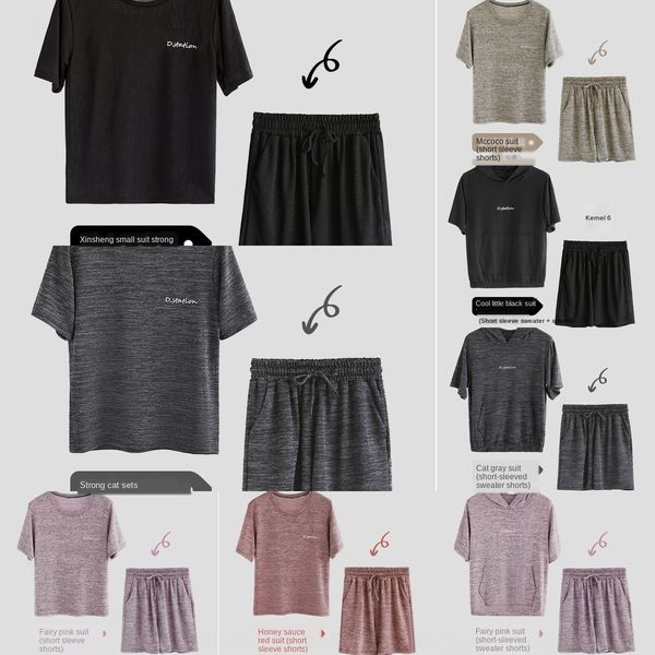 fairy house set short sleeve casual spring and summer internet celebrity house women's pants suit and shorts thin outer shorts cool pan, Gray
fairy house set short sleeve casual spring and summer internet celebrity house women's pants suit and shorts thin outer shorts cool pan, Gray
