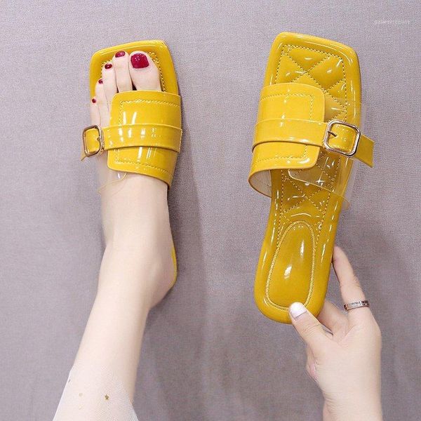 slippers rimocy women summer leather patchwork flat transparent pvc buckle square toe slides ladies outdoor beach 20211, Black
slippers rimocy women summer leather patchwork flat transparent pvc buckle square toe slides ladies outdoor beach 20211, Black
