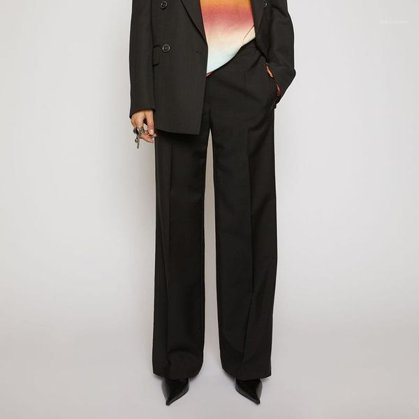 black women's high waist trousers straight elastic waist loose solid color wide leg pants with pockets spring summer1, Black;white
black women's high waist trousers straight elastic waist loose solid color wide leg pants with pockets spring summer1, Black;white