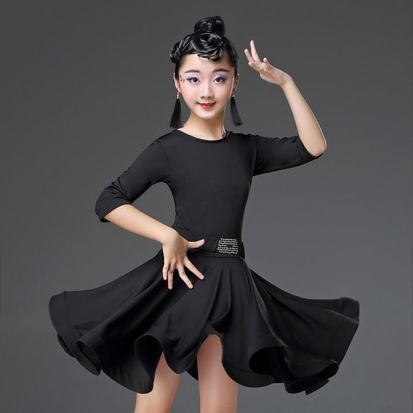 stage wear kids latin dance half sleeve pleated dress girls high-grade long performance childrens velvet dqt1067, Black;red
stage wear kids latin dance half sleeve pleated dress girls high-grade long performance childrens velvet dqt1067, Black;red