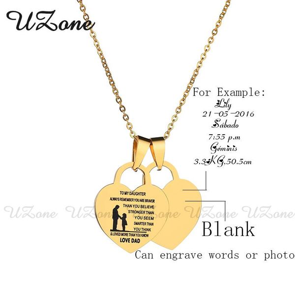 pendant necklaces uzone double side heart engrave name necklace to my daughter family laser custom birthday gift, Silver
pendant necklaces uzone double side heart engrave name necklace to my daughter family laser custom birthday gift, Silver