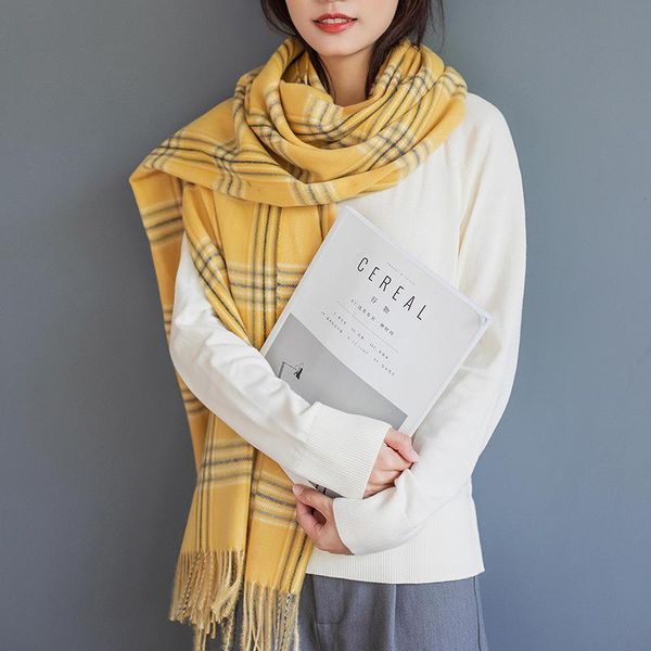 plaid scarf custom imitation cashmere scarf women 2020 autumn and winter new fashion warm wild tassel shawl, Blue;gray
plaid scarf custom imitation cashmere scarf women 2020 autumn and winter new fashion warm wild tassel shawl, Blue;gray