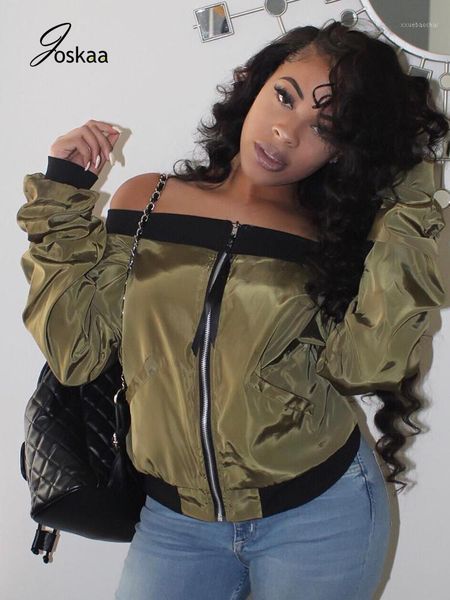 joskaa off shoulder women jacket long sleeve zipper army green pocket black side casual winter coat street patchwork outfit1, Black;brown
joskaa off shoulder women jacket long sleeve zipper army green pocket black side casual winter coat street patchwork outfit1, Black;brown