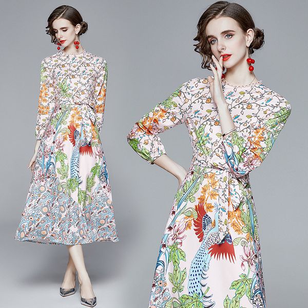 womens dress designer new style new women's spring fashion animal print lace collar long sleeve medium length women's dress, White
womens dress designer new style new women's spring fashion animal print lace collar long sleeve medium length women's dress, White