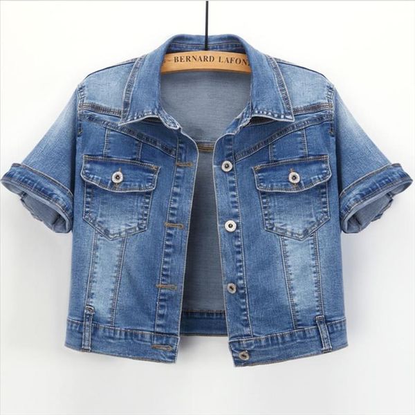 2021 summer short sleeved denim cardigan jacket women turn down collar short slim jeans coat drop shipping, Black;brown
2021 summer short sleeved denim cardigan jacket women turn down collar short slim jeans coat drop shipping, Black;brown