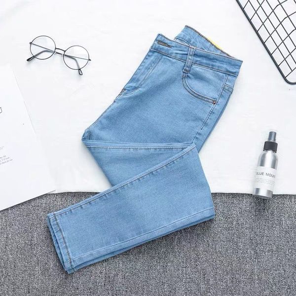 2021 new vintage denim pencils, women's high-waisted waistband jean ladies summer elastic thin plus size denim. dncw, Blue
2021 new vintage denim pencils, women's high-waisted waistband jean ladies summer elastic thin plus size denim. dncw, Blue