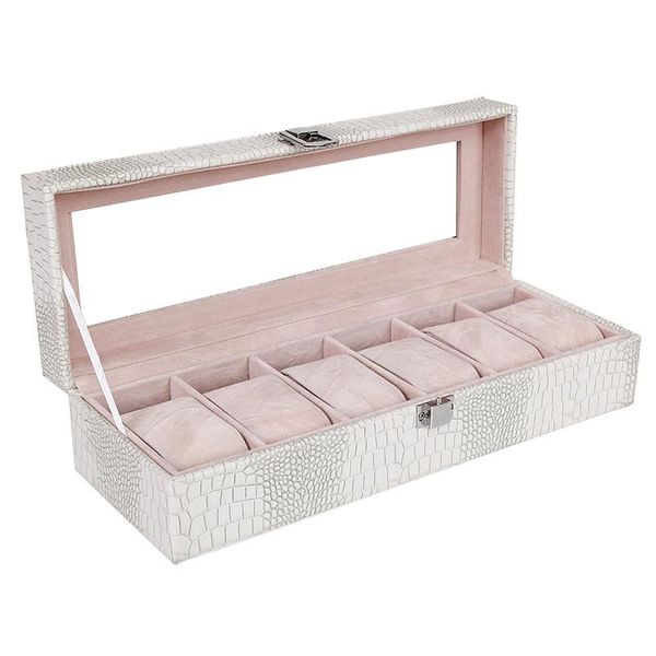high-grade crocodile pu watch box for six watches selling men's watch jewelry display box snake pattern, Pink;blue
high-grade crocodile pu watch box for six watches selling men's watch jewelry display box snake pattern, Pink;blue