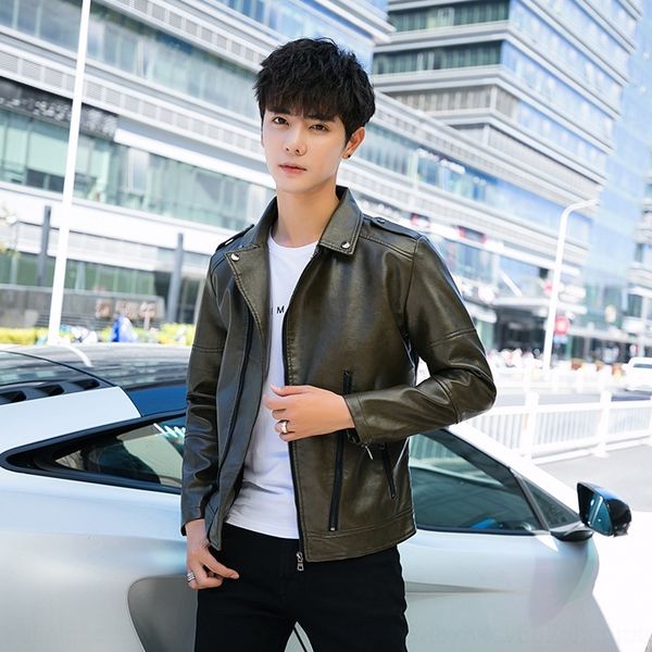 jqpip new style slim clothes of leather coatin autumn coat 2019 korean version men's of trendyoung and handsome men's casual pu le, Blue
jqpip new style slim clothes of leather coatin autumn coat 2019 korean version men's of trendyoung and handsome men's casual pu le, Blue