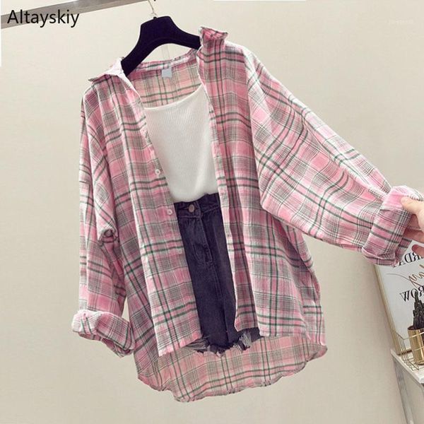 shirts women spring summer trendy all-match simple plaid turn-down collar casual womens shirts streetwear sun resistant ulzzang1, White
shirts women spring summer trendy all-match simple plaid turn-down collar casual womens shirts streetwear sun resistant ulzzang1, White