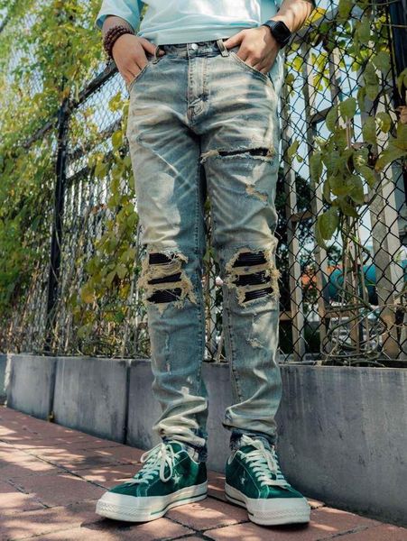 men's jeans wb101104 fashion 2021 runway european design party style clothing, Blue
men's jeans wb101104 fashion 2021 runway european design party style clothing, Blue