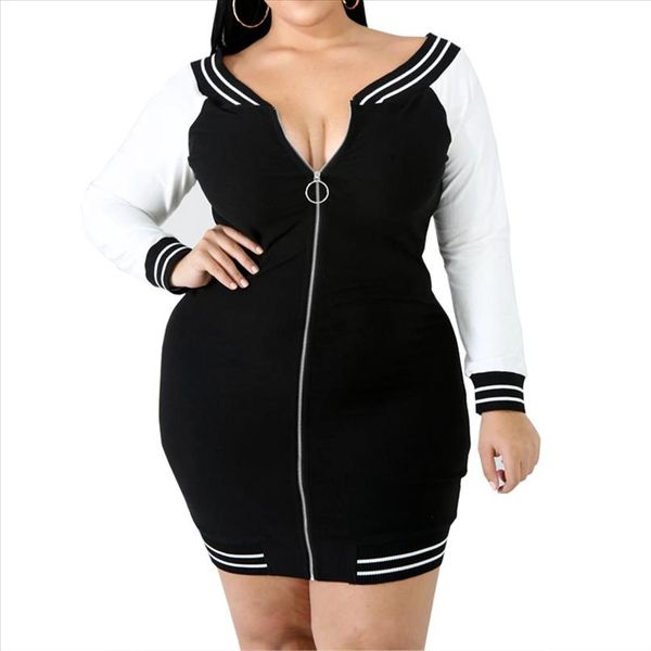 5xl plus size bodycon dress deep v zipper dress women stripe long sleeve mini elegant slim fit club vestido, Black;gray
5xl plus size bodycon dress deep v zipper dress women stripe long sleeve mini elegant slim fit club vestido, Black;gray