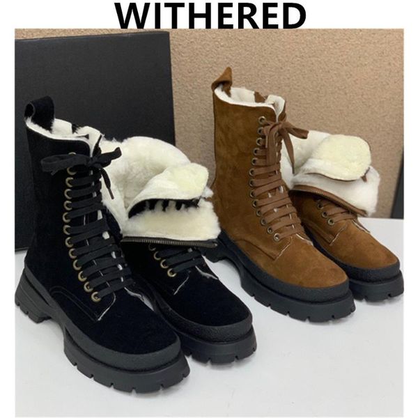 boots withered winter women high street fashion cowhide wool inside warm motorcycle snow shoes woman botas mujer, Black
boots withered winter women high street fashion cowhide wool inside warm motorcycle snow shoes woman botas mujer, Black