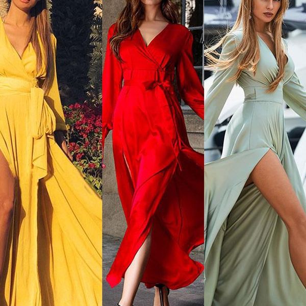 yla85 large women's with deep v-neck stitching and slit 2020 dress swing yellow dress yjdrv, Black;gray
yla85 large women's with deep v-neck stitching and slit 2020 dress swing yellow dress yjdrv, Black;gray