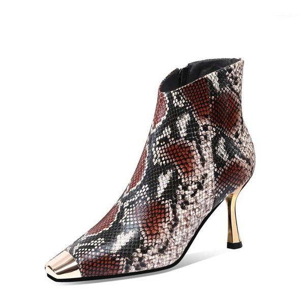 2020 new cowhide snake pattern stiletto high heels women shoes short ankle boots leather metal pointed pumps antumn winter .5cm1, Black
2020 new cowhide snake pattern stiletto high heels women shoes short ankle boots leather metal pointed pumps antumn winter .5cm1, Black