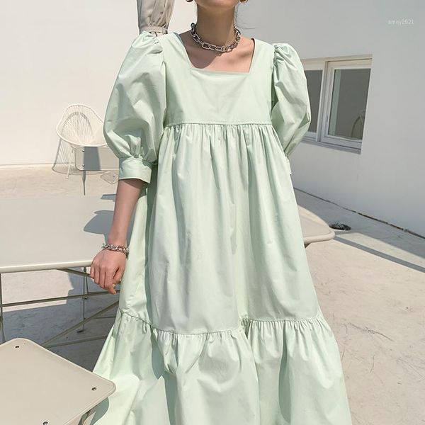 casual dresses 2021 summer women vintage loose high waist slim thin elegant square collar puff sleeve maxi dress ca1571, Black;gray
casual dresses 2021 summer women vintage loose high waist slim thin elegant square collar puff sleeve maxi dress ca1571, Black;gray