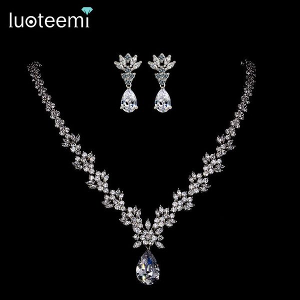 luoteemi selling luxurious jewelry set elegant white gold-color cz pendant flower necklace earrings set for women wedding jewelry, Slivery;golden
luoteemi selling luxurious jewelry set elegant white gold-color cz pendant flower necklace earrings set for women wedding jewelry, Slivery;golden