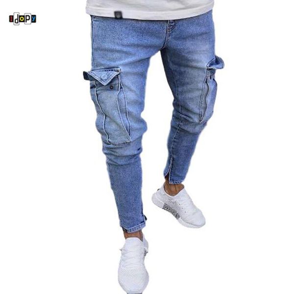 men's jeans idopy men`s cargo stretchy multi-pockets streetwear vintage ripped denim pants trousers for man with ankle zippers, Blue
men's jeans idopy men`s cargo stretchy multi-pockets streetwear vintage ripped denim pants trousers for man with ankle zippers, Blue