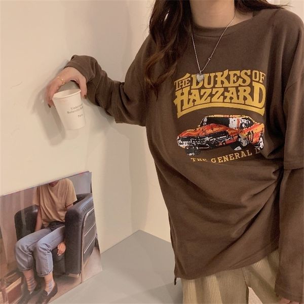 2021 spring new korean loose round neck pullover two pieces of ground wool cotton long sleeve t-shirt 33952, Black;brown
2021 spring new korean loose round neck pullover two pieces of ground wool cotton long sleeve t-shirt 33952, Black;brown