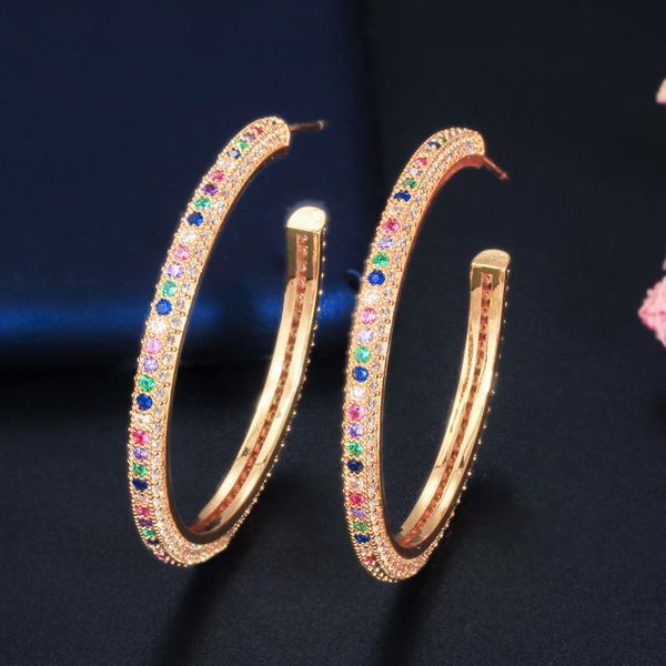 luala 2020 new fashion micro pave rainbow cz crystal big yellow gold color hoop earrings for women jewelry gift cz588, Golden;silver
luala 2020 new fashion micro pave rainbow cz crystal big yellow gold color hoop earrings for women jewelry gift cz588, Golden;silver