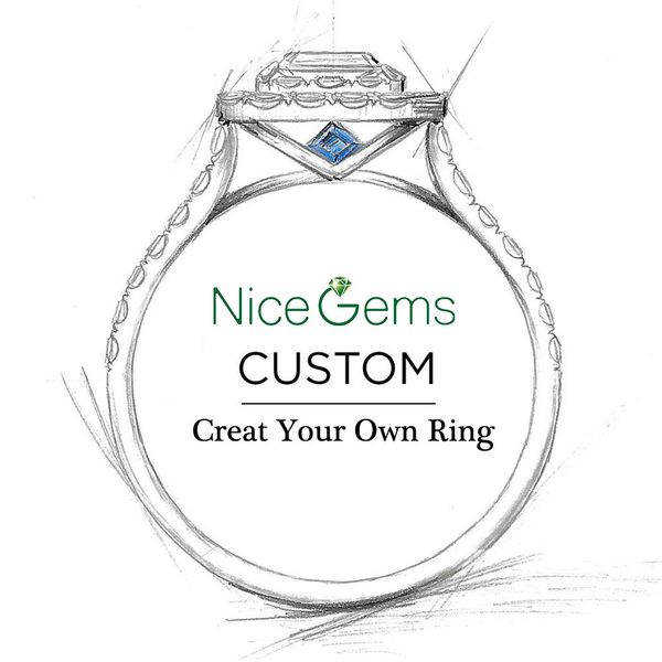 customize you own engagement ring 0.3ct-12ct moissanite diamond ruby emerald sapphire ring 9k 10k 14k 18k gold 201026, Golden;silver