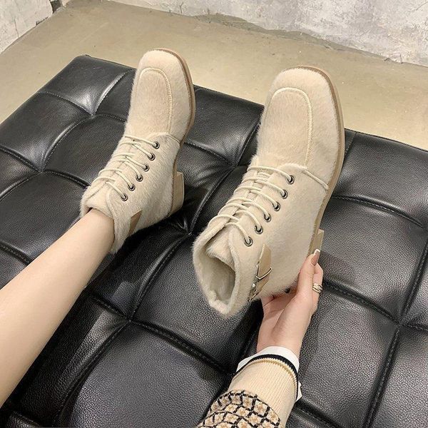 winter boots lady lace up boots-women shoes luxury designer plush 2021 ankle fashion med fur rubber rock square heel basic floc1, Black
winter boots lady lace up boots-women shoes luxury designer plush 2021 ankle fashion med fur rubber rock square heel basic floc1, Black