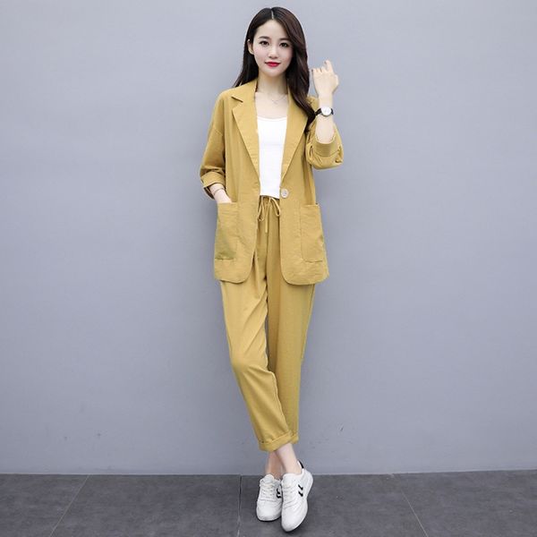 f0vui autumn new autumn clothing 2020 new women's suit two-piece loose casual fashion age-reducing set and light mature style western s, Gray
f0vui autumn new autumn clothing 2020 new women's suit two-piece loose casual fashion age-reducing set and light mature style western s, Gray