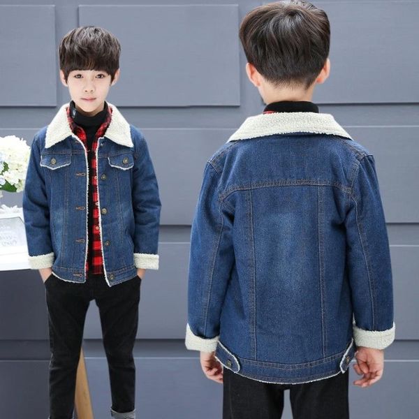 denim coat for boys winter thick warm jacket kids fur outerwear children casual solid jean coats for teenagers, Blue;gray
denim coat for boys winter thick warm jacket kids fur outerwear children casual solid jean coats for teenagers, Blue;gray