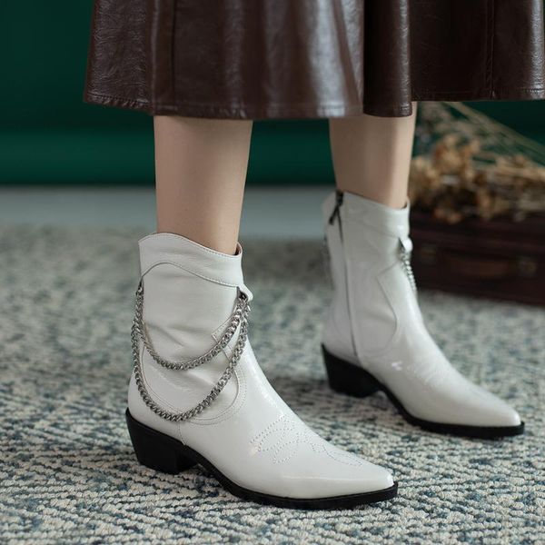 boots xiuningyan 2021 women with chain all genuine leather shoes woman ankle fashion zipper short, Black
boots xiuningyan 2021 women with chain all genuine leather shoes woman ankle fashion zipper short, Black