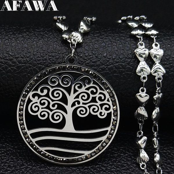 pendant necklaces 2021 fashion tree of life crystal stainless steel statement necklace women silver color neckless jewelry collier femme n70
pendant necklaces 2021 fashion tree of life crystal stainless steel statement necklace women silver color neckless jewelry collier femme n70